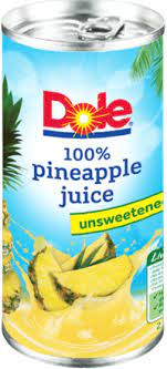 Dole 100% Pineappl Juice 240ml